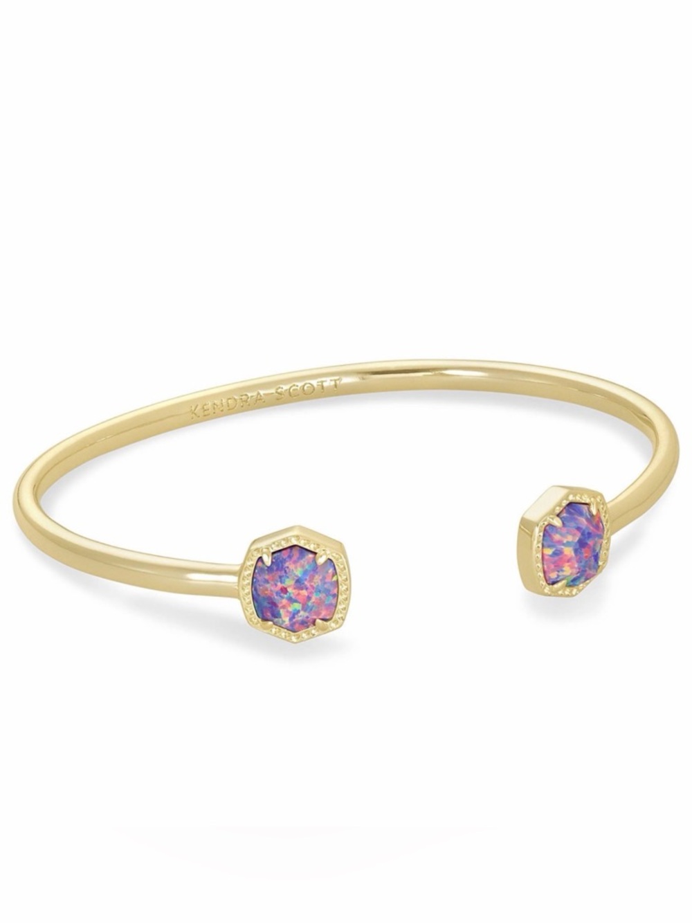 Kendra Scott Davie Cuff Gold-Tone Cuff Bracelet with Purple Stones 💎